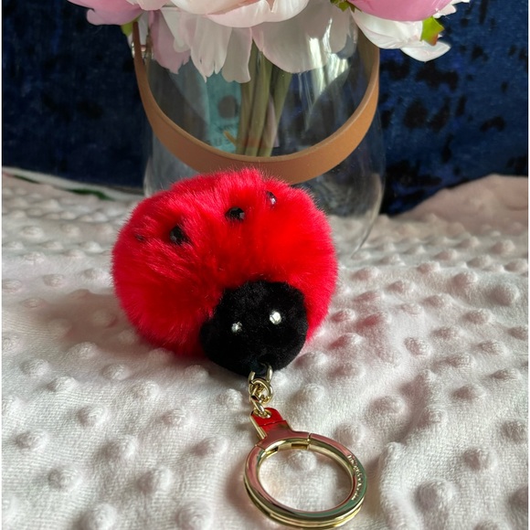 kate spade Accessories - Kate Spade Pom Pom Ladybug Furry Keychain